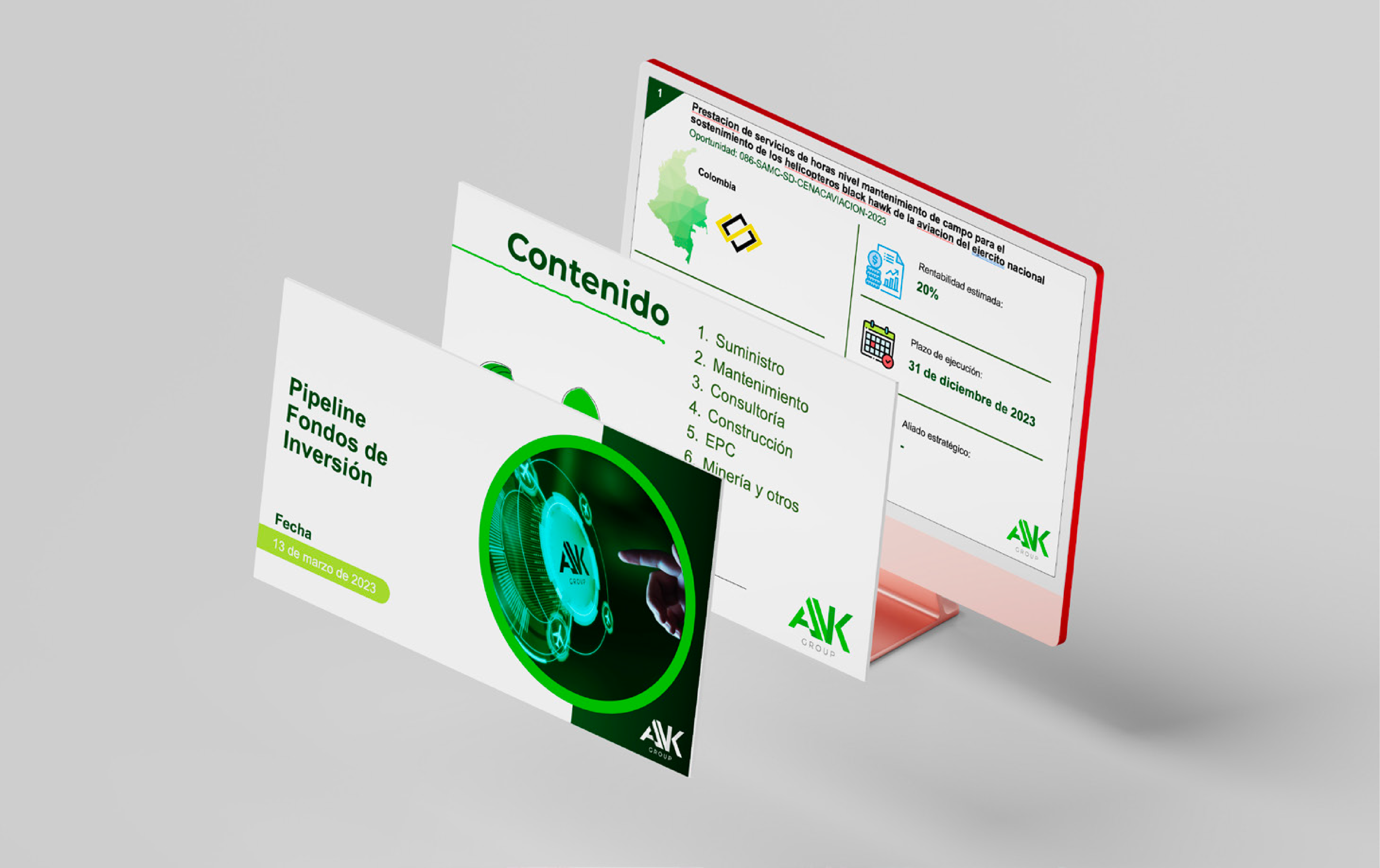 Arquitectura de Presentación AVK Group — diseñada por Innothink